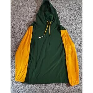 Mens Nike Pregame 1/4 Zip Hooded  Jacket FJ9536 Size Large NWOT Green Yellow